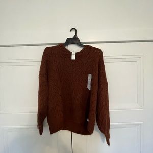 OLD NAVY BROWN CREWNECK KNIT SWEATER NWT